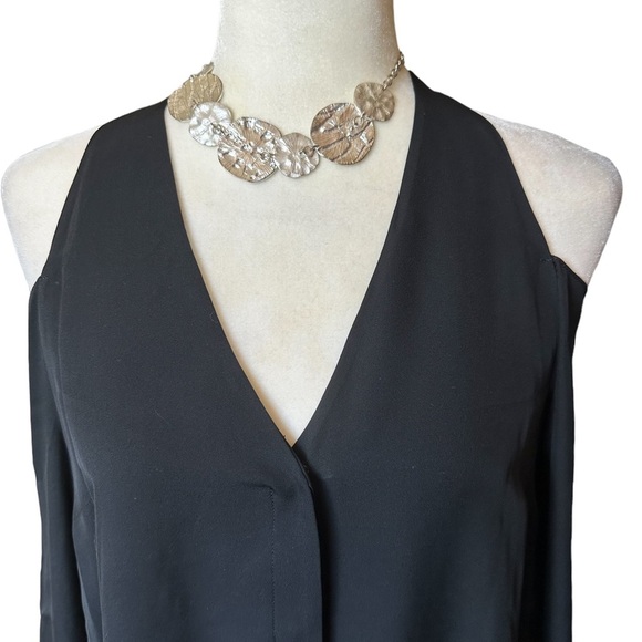 Tamara Mellon 100% Silk Cold Shoulder Top - Picture 3 of 7